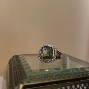 Olive Green Gemstone Cushion Ring